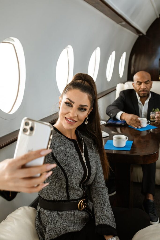 VIP Passenger taking a Selfie 